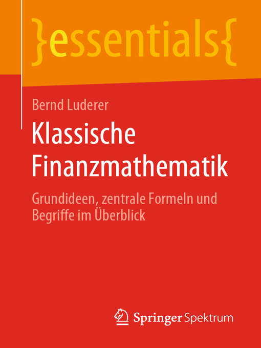 Title details for Klassische Finanzmathematik by Bernd Luderer - Available